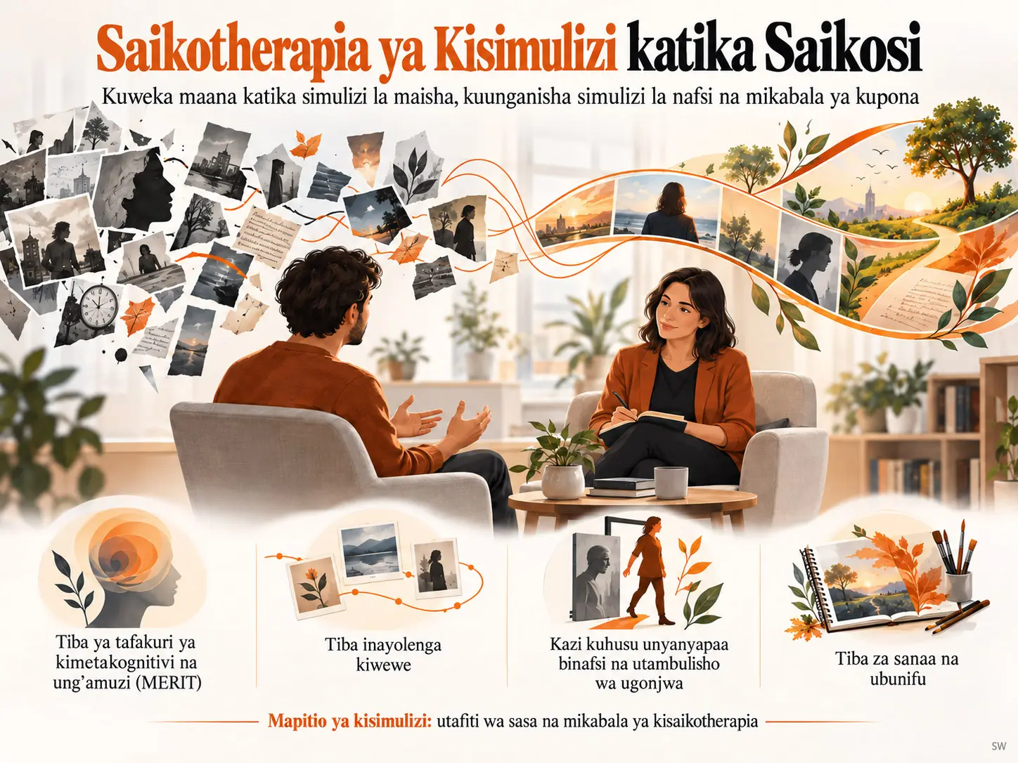 Saikotherapia ya Kisimulizi kwa Watu Wanaopitia Saikosi: Mapitio ya Kisimulizi ya Utafiti wa Sasa na Mikabala ya Kisaikotherapia