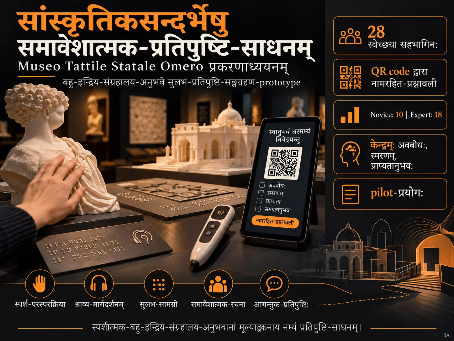 सांस्कृतिकसन्दर्भेषु प्रत्यक्षकार्यक्रमेषु च दर्शकप्रतिपुष्टिसङ्ग्रहणार्थं समावेशात्मक-मूल्याङ्कनसाधन-prototypeस्य रचना: Museo Tattile Statale Omero इत्यत्र प्रकरणाध्ययनम्