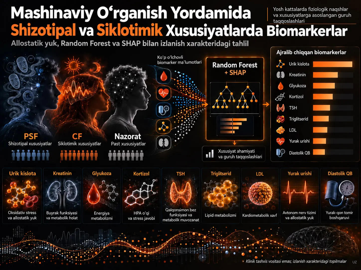 Shizotipal va Siklotimik Xususiyatlar bilan Bog‘liq Biomarkerlarni Mashinaviy O‘rganish Yordamida Aniqlash