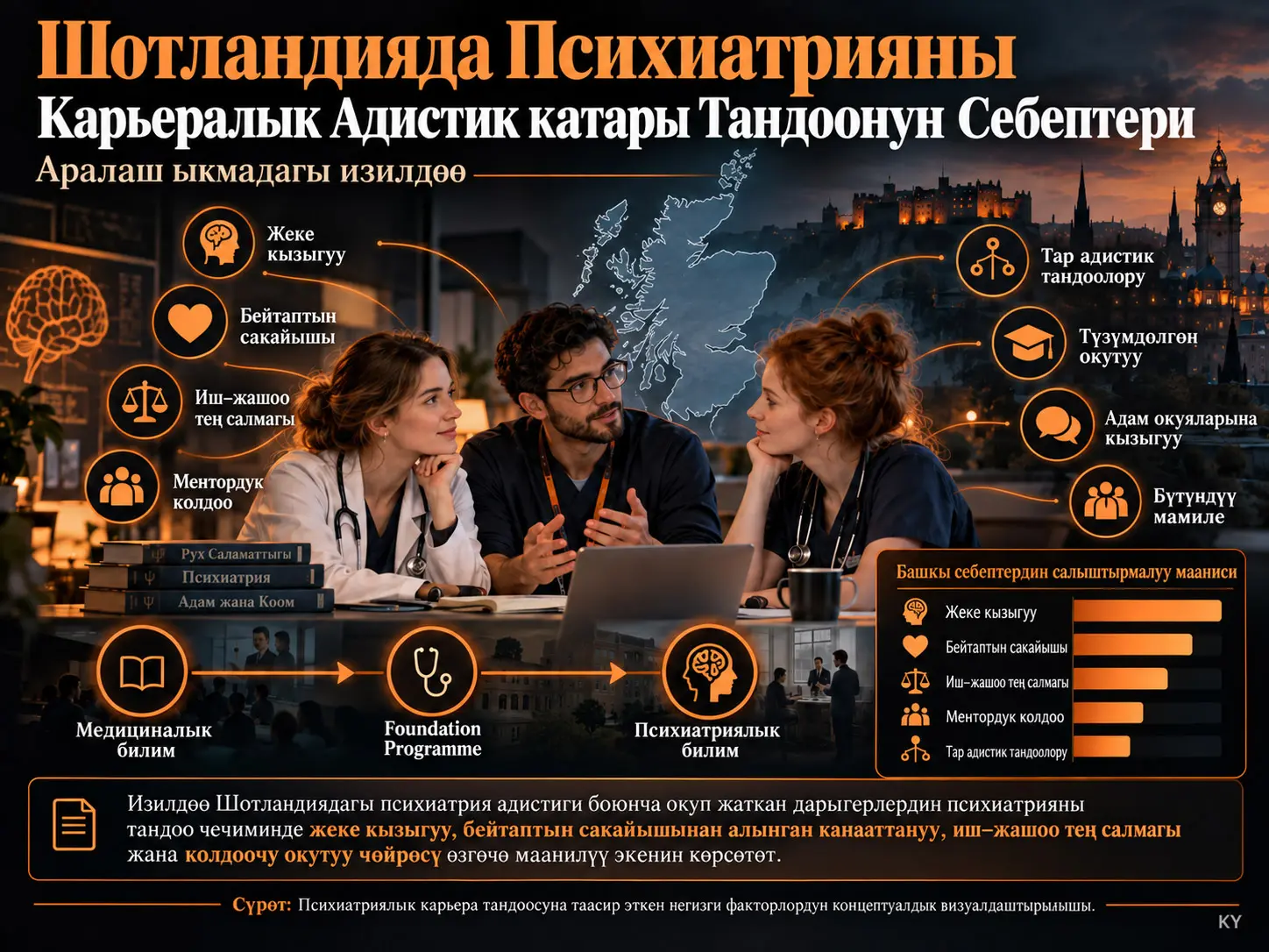 Шотландияда Психиатрияны Карьералык Адистик катары Тандоонун Себептери: Аралаш Ыкмадагы Изилдөө