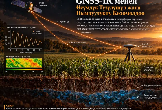 SNR Моделдөөсүнө Негизделген GNSS Интерферометриялык Рефлектометриясы менен Өсүмдүк Түзүлүшүн жана Нымдуулугун Көзөмөлдөө