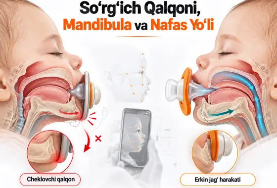 So‘rg‘ich Qalqonining Mandibula O‘sishi va Nafas Yo‘li Salomatligidagi Roli: Funksional Dizayn, Erkin Jag‘ Harakati va Smartfon Orqali Retrognatiya Skriningi