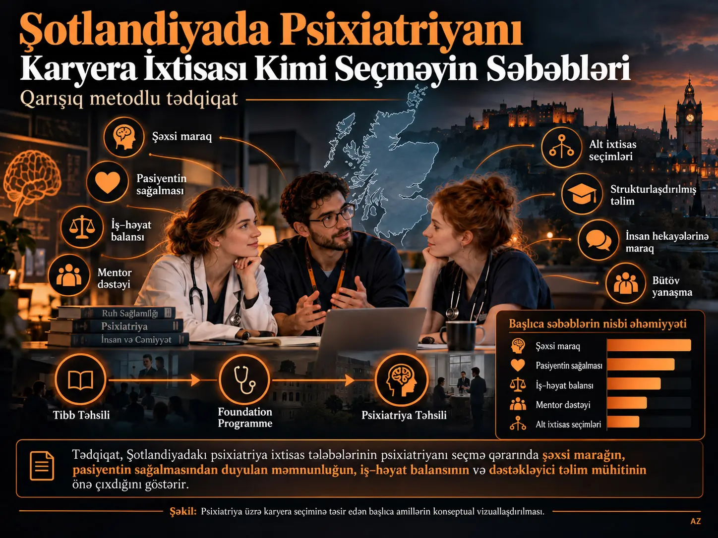 Şotlandiyada Psixiatriyanı Karyera İxtisası Kimi Seçməyin Səbəbləri: Qarışıq Metodlu Tədqiqat