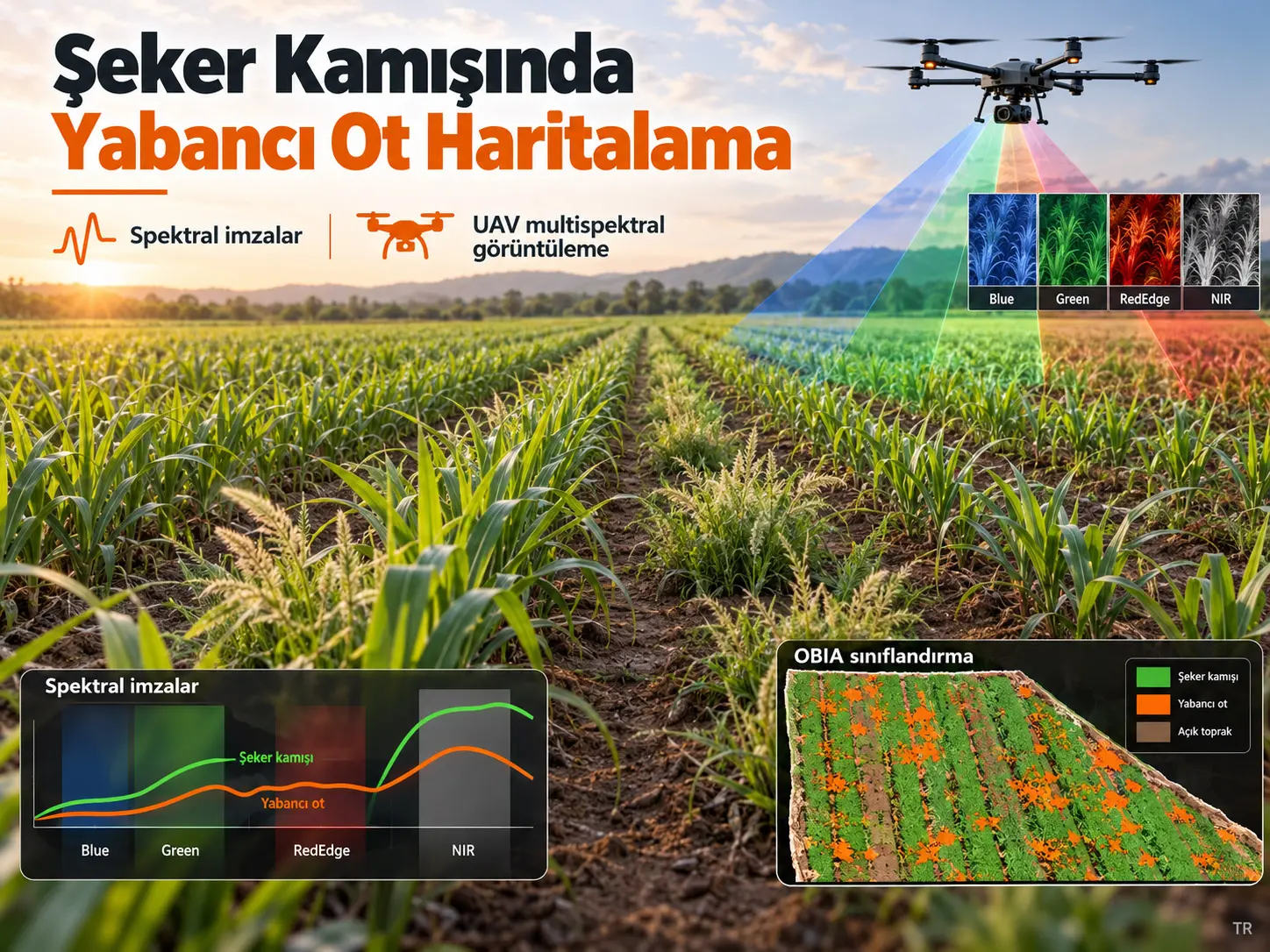 Spektroskopik Veriler ve Multispektral Görüntülerden Türetilen Spektral İmzalarla Şeker Kamışı Yabancı Otlarının Haritalanması