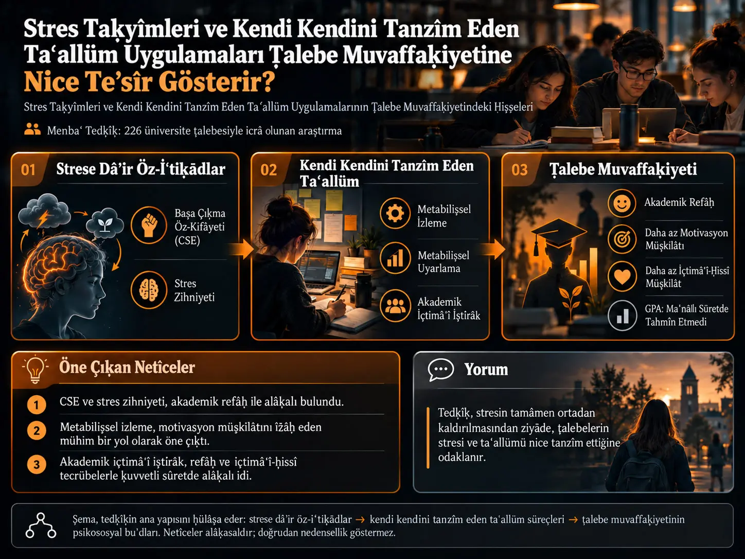 Stres Taḳyîmleri ve Kendi Kendini Tanzîm Eden Taʿallüm Uygulamalarının Ṭalebe Muvaffakiyetindeki Ḥiṣṣeleri