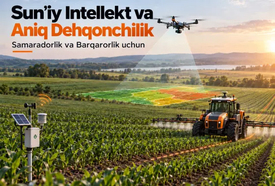 Sunʼiy Intellekt va Aniq Dehqonchilik: Samaradorlik va Barqarorlik uchun Qishloq Xoʻjaligi Tizimlarini Oʻzgartirish