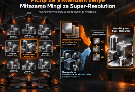 Super-Resolution ya Picha za Viwandani zenye Mitazamo Mingi kwa Muunganisho wa Data za Ngazi Nyingi za Kihierarkia