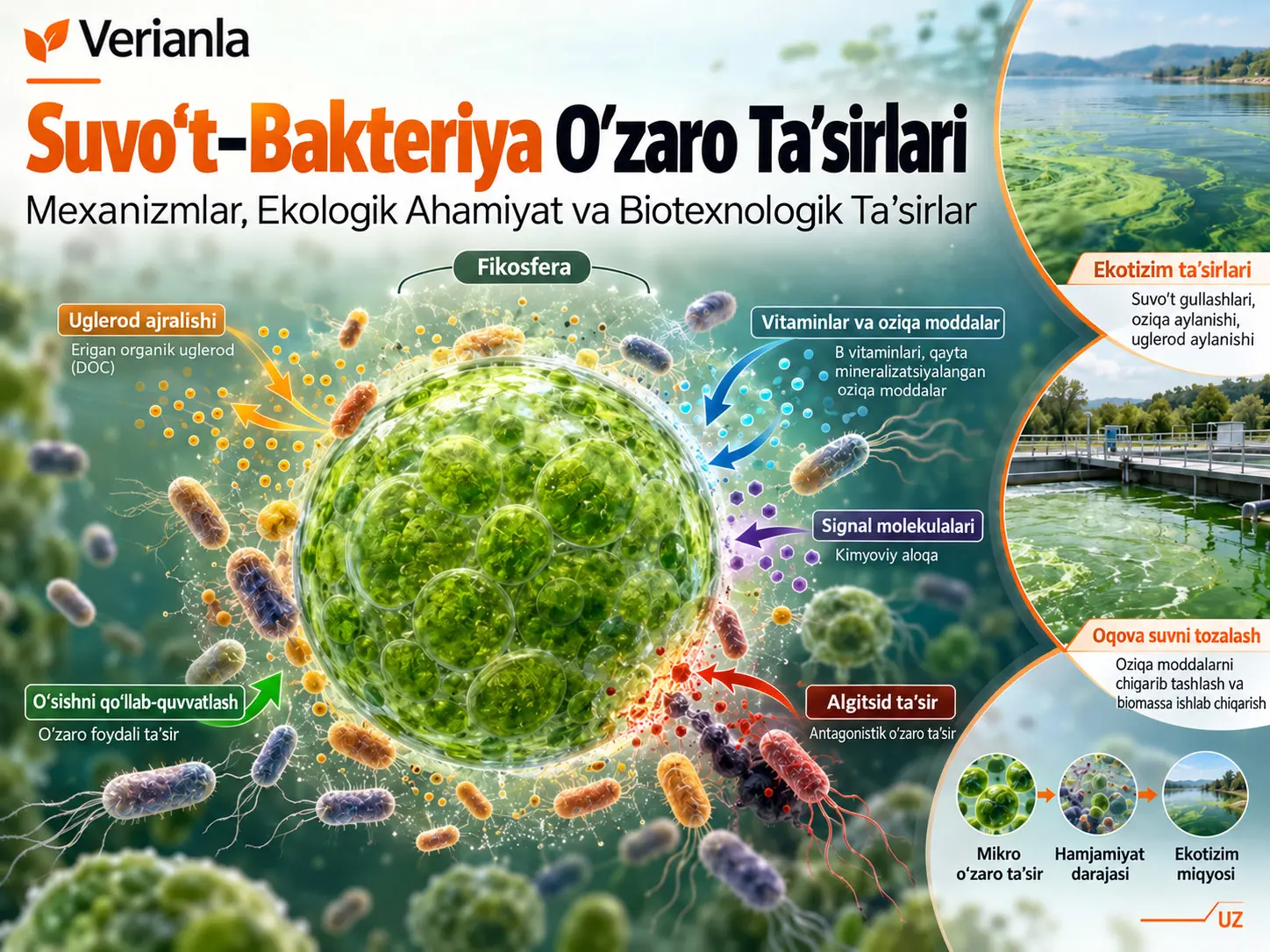 Suvo‘t–Bakteriya O‘zaro Ta’sirlari: Mexanizmlar, Ekologik Ahamiyat va Biotexnologik Ta’sirlar