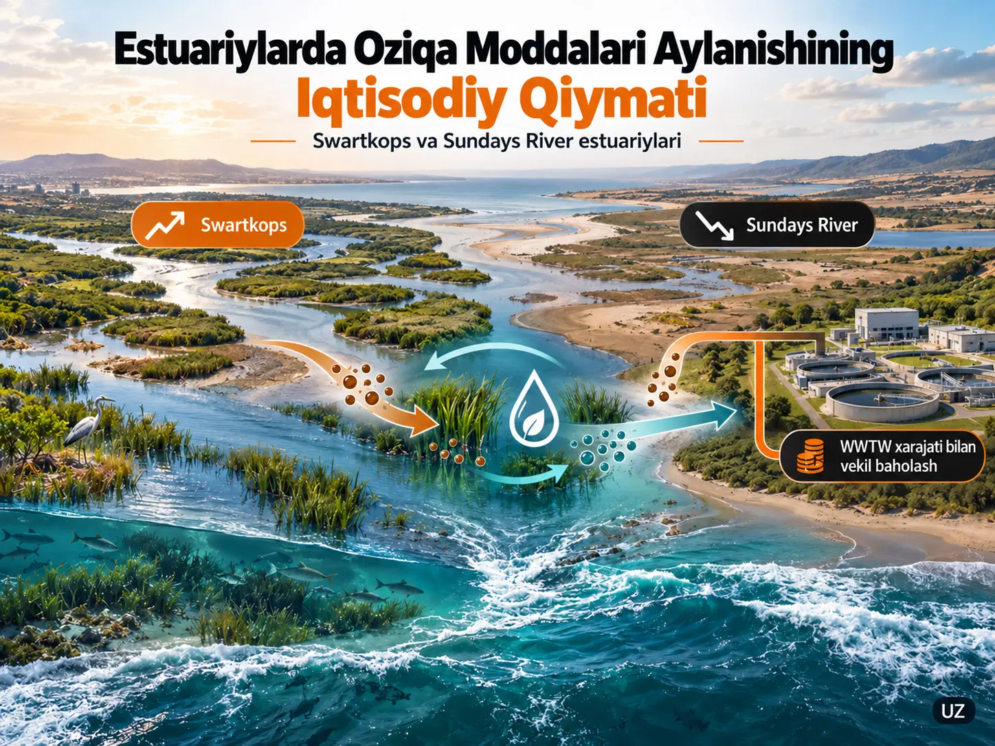 Swartkops va Sundays River estuariylarida oziqa moddalari aylanishining iqtisodiy qiymati