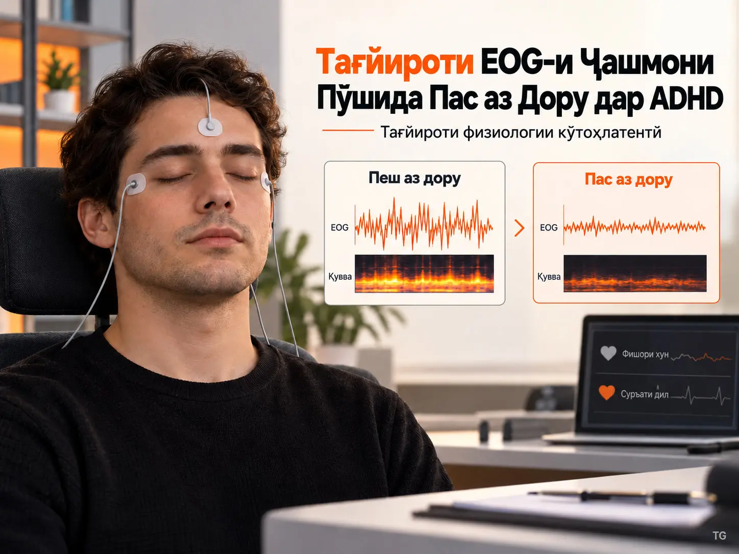 Тағйироти Кӯтоҳлатентӣ дар EOG-и Чашмони Пӯшида Пас аз Қабули Дору дар ADHD
