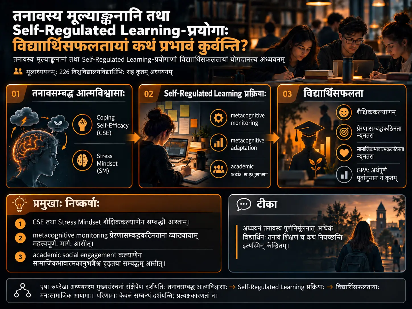 तनावस्य मूल्याङ्कनानां तथा Self-Regulated Learning-प्रयोगाणां विद्यार्थिसफलतायां योगदानम्