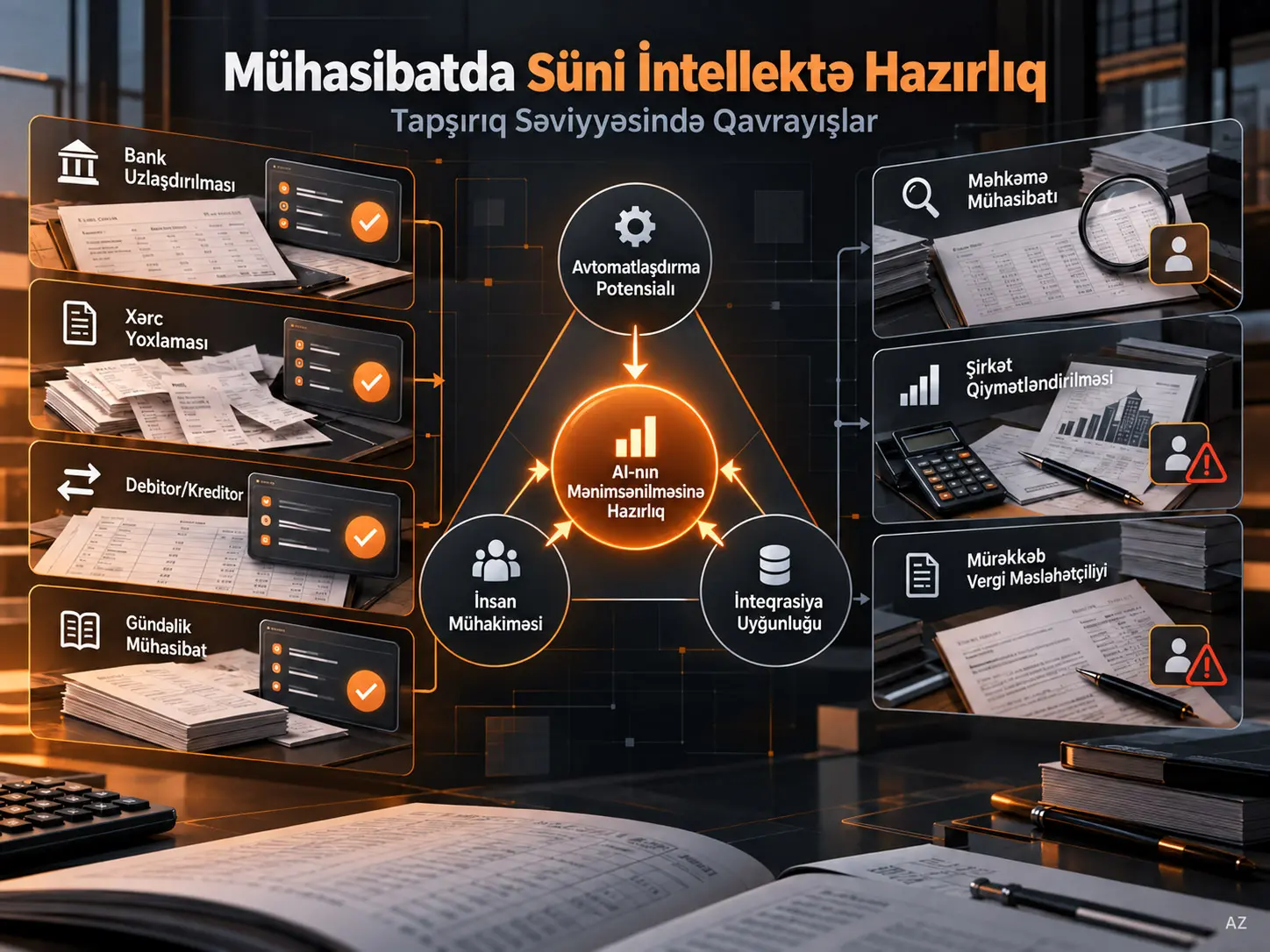 Mühasibat Mütəxəssislərində Tapşırıq Səviyyəsində Süni İntellektə Hazırlıq: Avtomatlaşdırma, İnsan Mühakiməsi və İş Axınına Uyğunluq