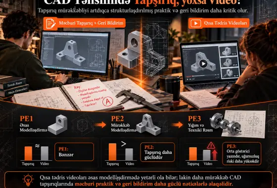 Tapşırıq və Video Tədrisini Tarazlaşdırmaq: CAD Dərsi Nəticələrinin Təkrarlanan Kəsiyinə Analiz