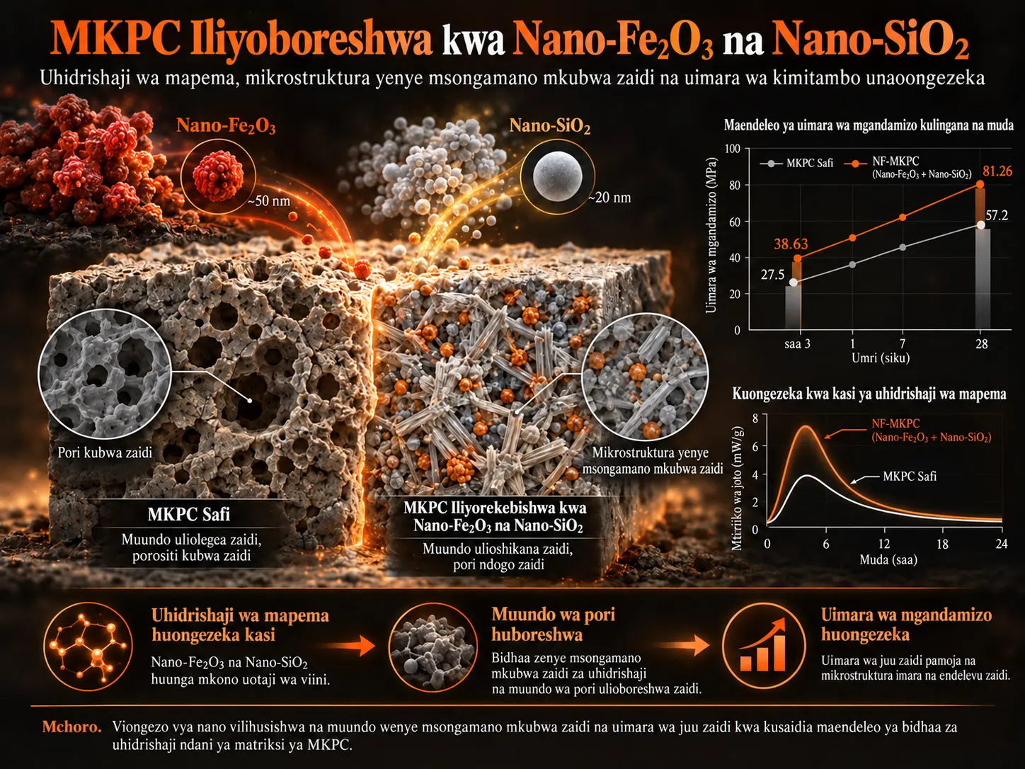 Taratibu za Kuimarisha na Mabadiliko ya Muundo Mdogo wa Saruji ya Fosfati ya Magnesiamu-Potasiamu Iliyorekebishwa kwa Nano-Fe₂O₃ na Nano-SiO₂