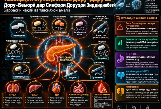 Таъсирҳои Мутақобилаи Дору–Дору ва Дору–Беморӣ дар Синфҳои Доруҳои Зиддидиабетӣ: Баррасии Ривоятӣ ва Тавсияҳои Амалӣ