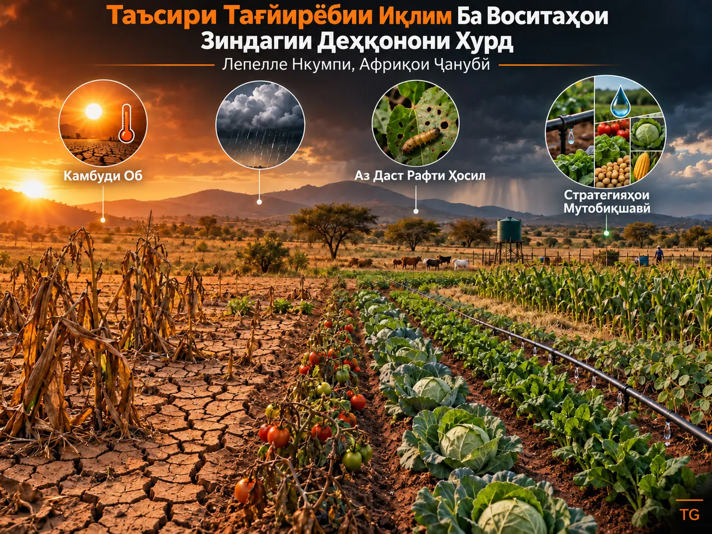 Таъсири Тағйирёбии Иқлим Ба Воситаҳои Зиндагии Истеҳсолкунандагони Хурдмиқёси Зироатӣ Дар Минтақаи Лепелле Нкумпии Музофоти Лимпопои Африқои Ҷанубӣ