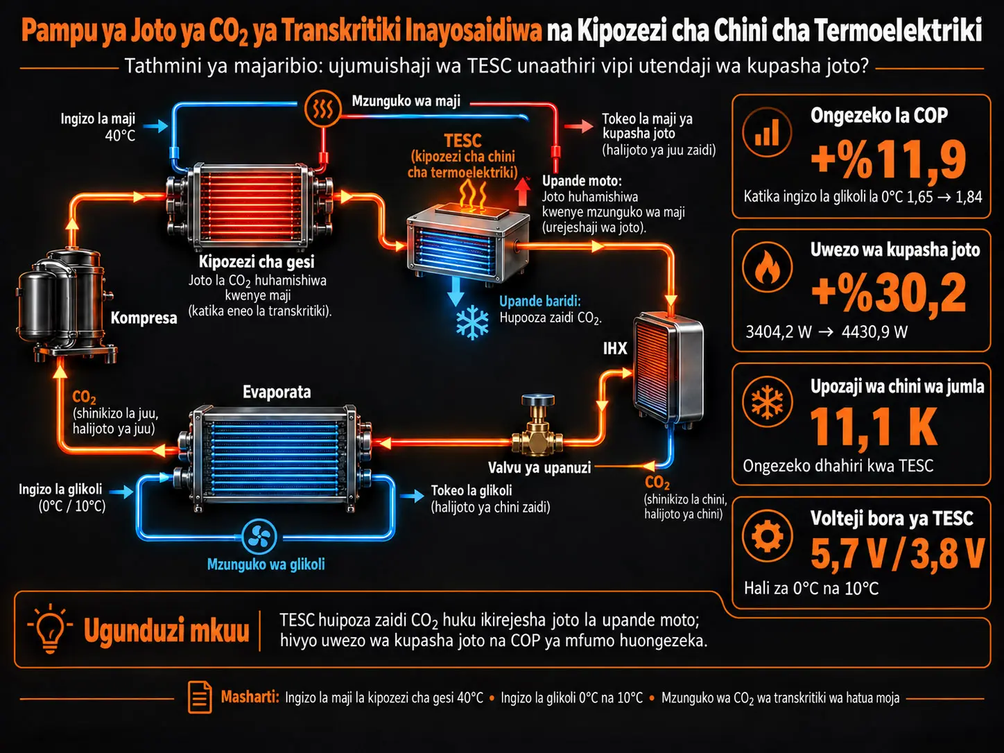 Tathmini ya Majaribio ya Pampu ya Joto ya CO₂ ya Transkritiki Inayosaidiwa na Kipozezi cha Chini cha Termoelektriki