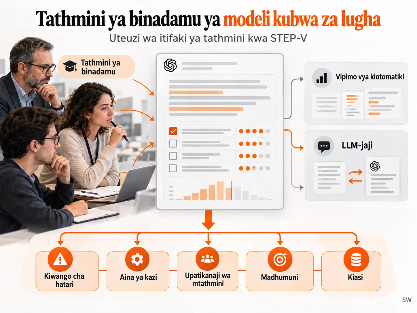 Tathmini ya Modeli Kubwa za Lugha na Binadamu: Mapitio na Mfumo wa Uteuzi wa Itifaki