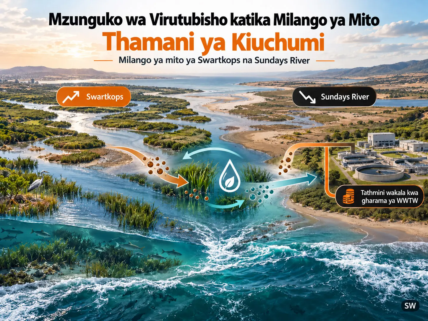 Thamani ya kiuchumi ya mzunguko wa virutubisho katika milango ya mito ya Swartkops na Sundays River