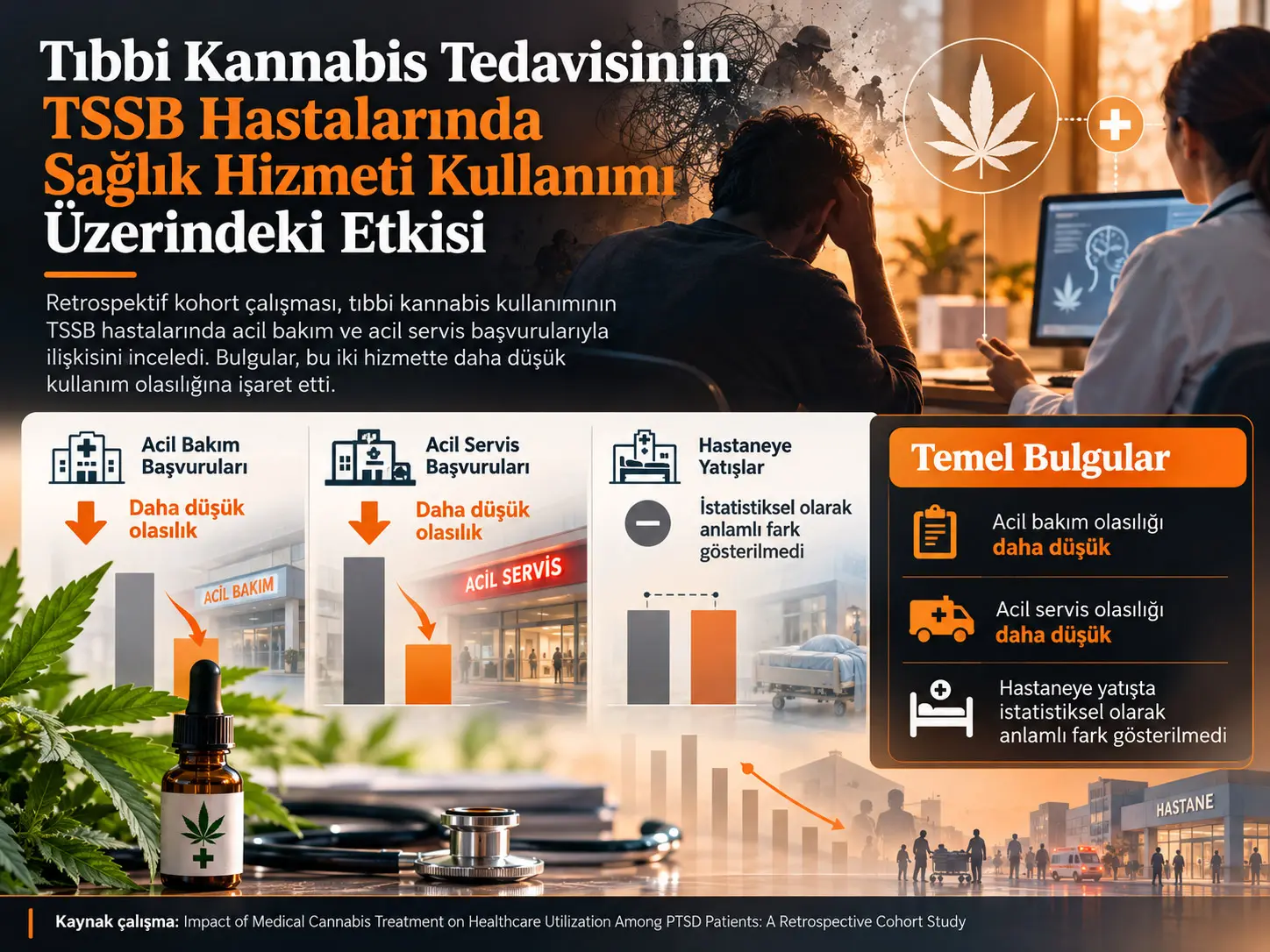 TSSB Hastalarında Tıbbi Kannabis Tedavisi ile Akut Sağlık Hizmeti Kullanımı Arasındaki İlişki: Retrospektif Kohort Çalışması