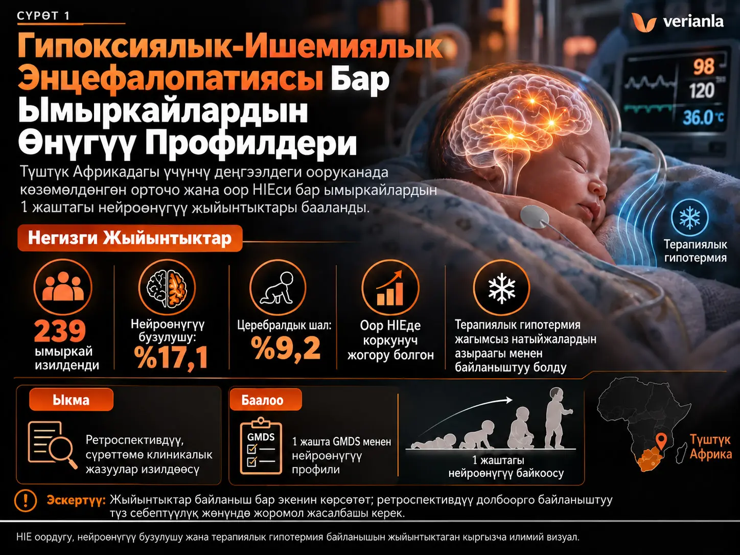 Түштүк Африкадагы Үчүнчү Деңгээлдеги Ооруканада Гипоксиялык-Ишемиялык Энцефалопатиясы Бар Ымыркайлардын Өнүгүү Профилдери