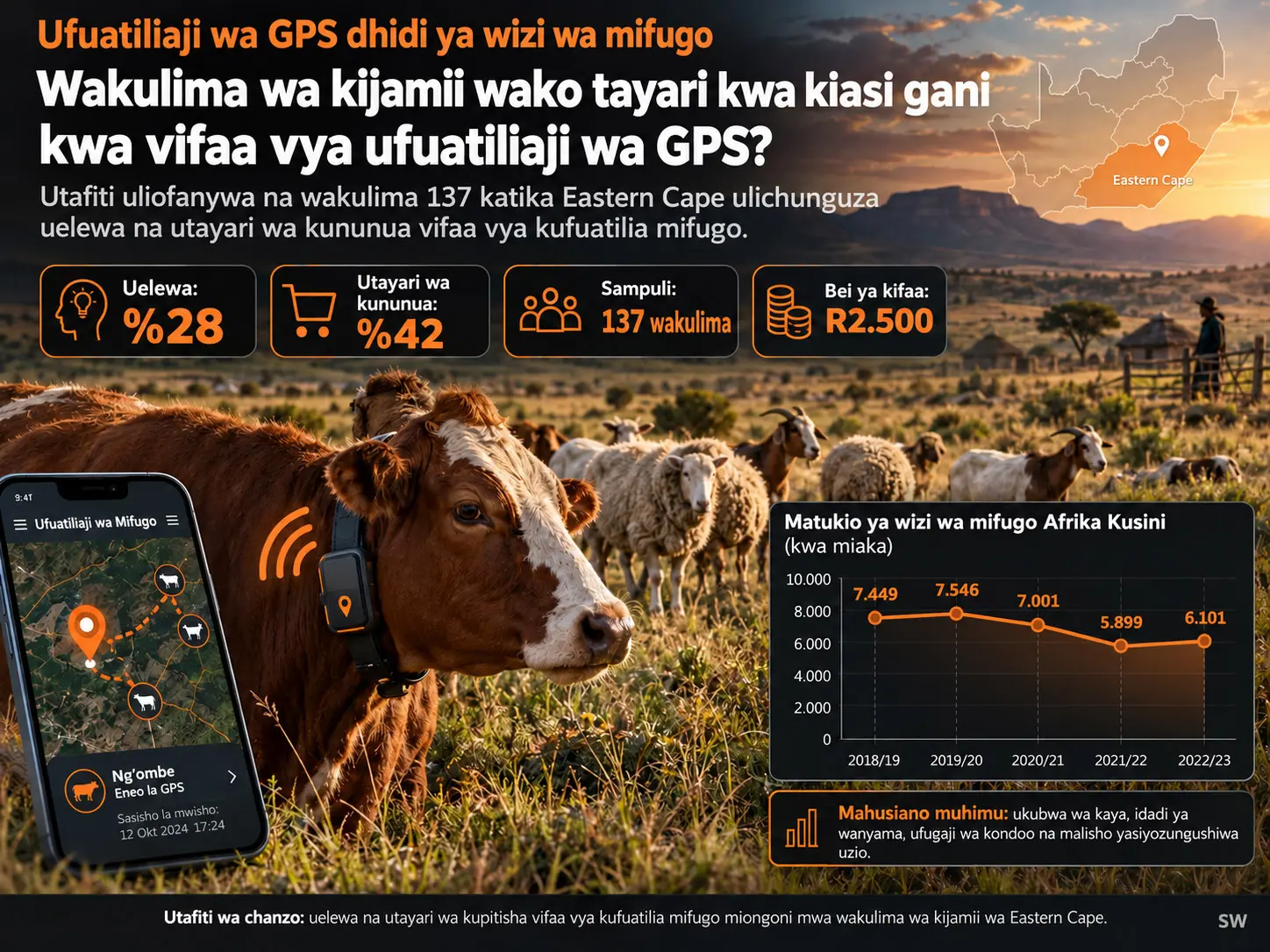 Uelewa na Utayari wa Kupitisha Vifaa vya Kufuatilia Mifugo ili Kupunguza Wizi wa Mifugo Miongoni mwa Wakulima wa Kijamii wa Eastern Cape