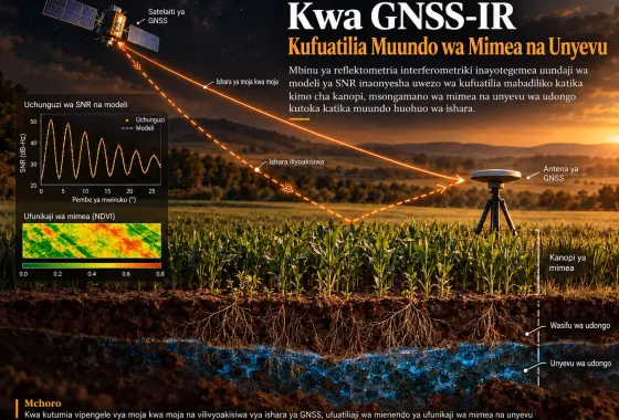Ufuatiliaji wa Muundo na Unyevu wa Mimea kwa Reflektometria Interferometriki ya GNSS Inayotegemea Uundaji wa Modeli ya SNR