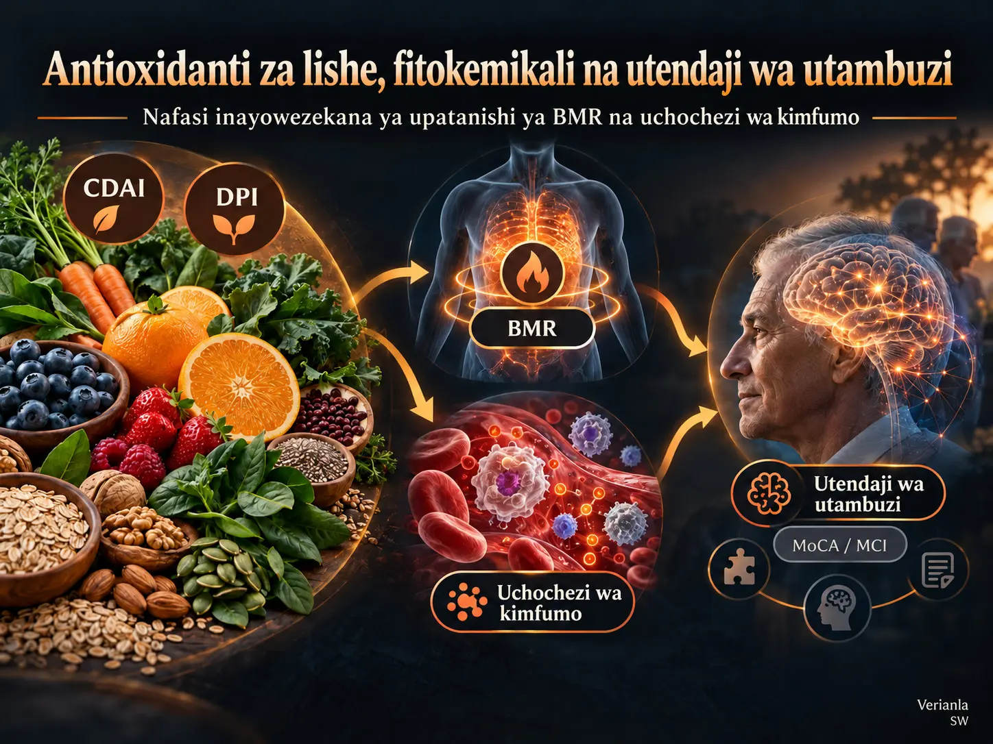 Uhusiano wa Fahirisi za Antioxidanti na Fitokemikali za Lishe na Utendaji wa Utambuzi: Nafasi za Upatanishi za Kiwango cha Kimetaboliki ya Msingi na Uchochezi wa Kimfumo