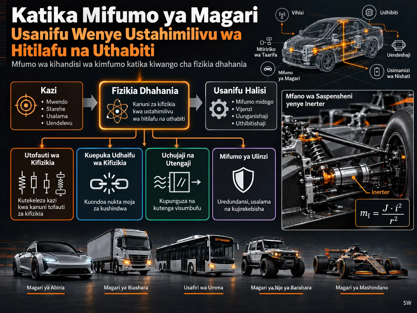 Usanifu wa Mifumo ya Magari Yenye Ustahimilivu wa Hitilafu na Uthabiti katika Kiwango cha Fizikia Dhahania