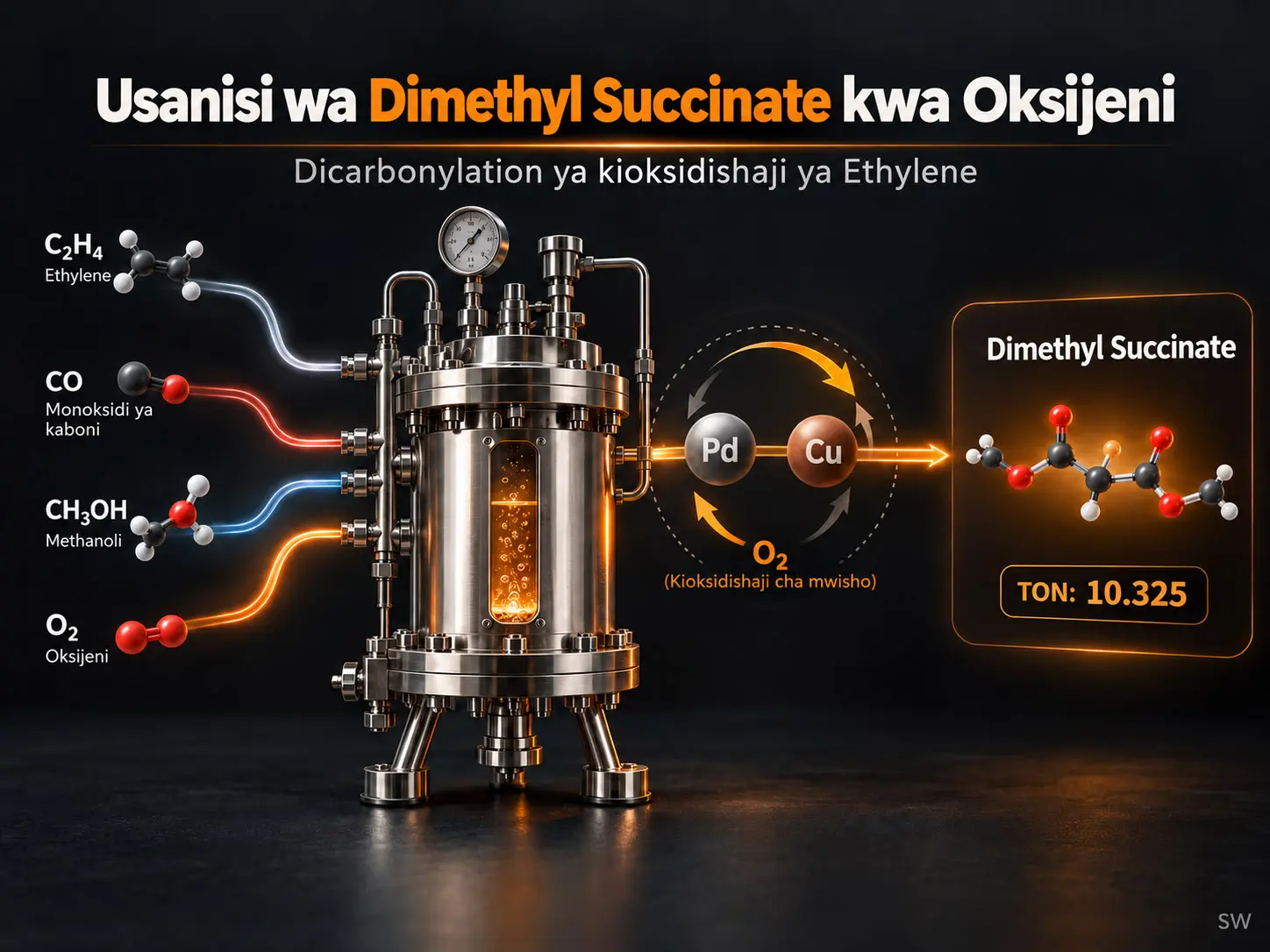Usanisi Bora na Endelevu wa Dimethyl Succinate kwa Dicarbonylation ya Kioksidishaji ya Ethylene kwa Kutumia Oksijeni kama Kioksidishaji cha Mwisho cha Kiuchumi
