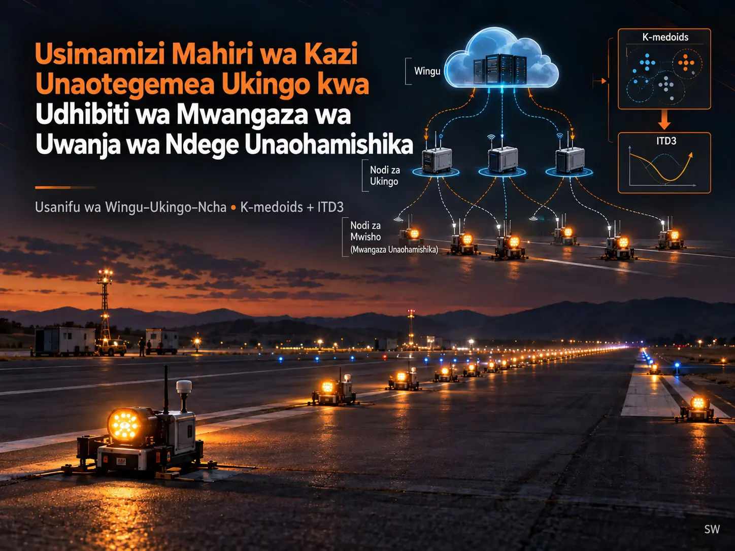 Usimamizi Mahiri wa Kazi Unaotegemea Ukingo kwa Udhibiti wa Mwangaza wa Uwanja wa Ndege Unaohamishika