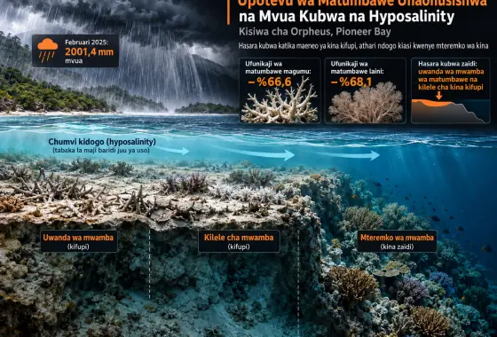 Utofauti wa Kitaksonomia katika Upotevu wa Matumbawe kwenye Kisiwa cha Orpheus: Uhusiano na Mvua Isiyo na Kifani na Hyposalinity