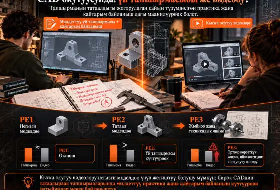 Үй тапшырмасы менен видео окутууну тең салмактоо: CAD сабагынын жыйынтыктарына кайталанма кесилиштик талдоо