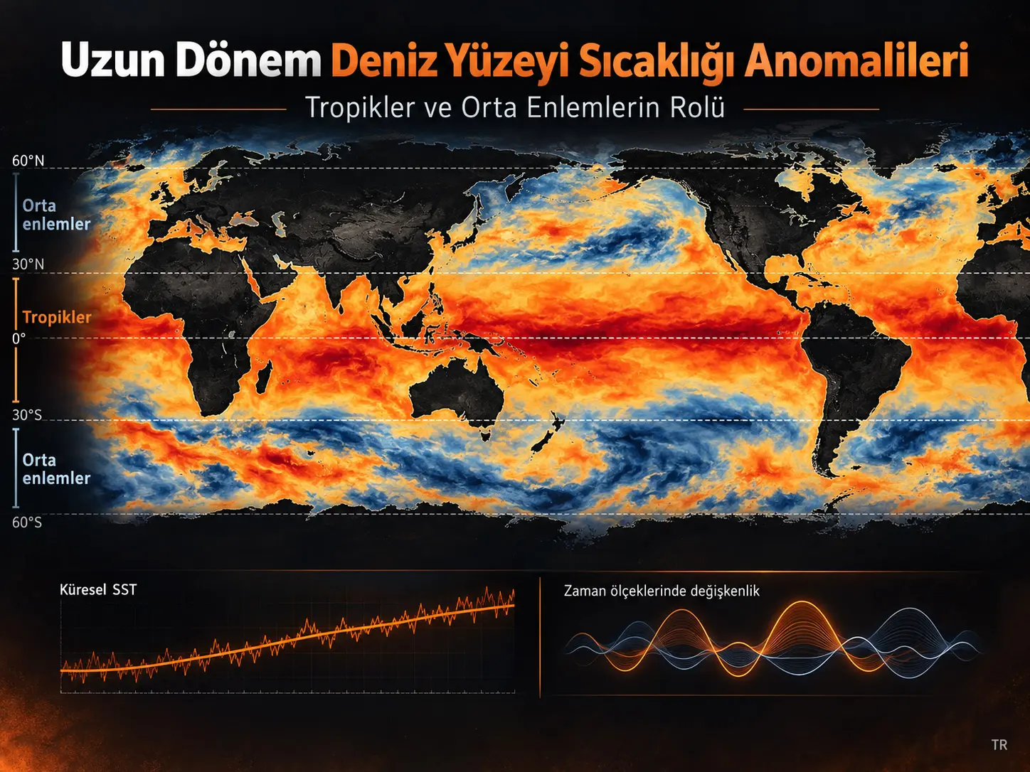 Uzun Dönem Küresel Deniz Yüzeyi Sıcaklığı Anomalileri: Tropiklerin ve Orta Enlemlerin Rolü