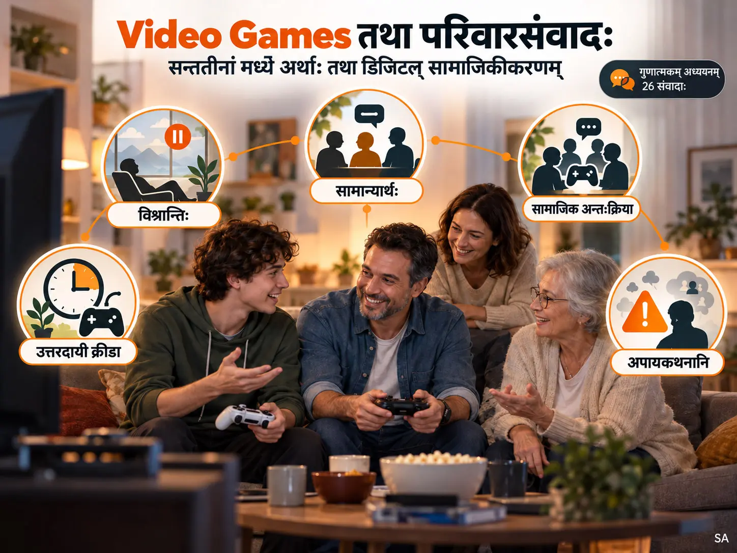 Video Games विषये सन्ततीनां मध्ये अर्थनिर्माणम्: परिवारसंवादस्य digital socialisation इत्यस्य च गुणात्मकम् अध्ययनम्