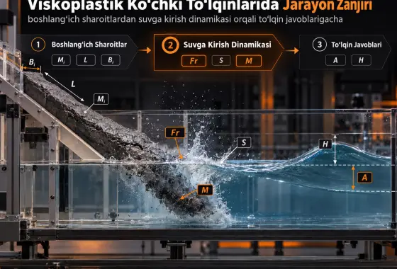 Viskoplastik Ko‘chki Hosil Qilgan Impuls To‘lqinlarida Jarayon Zanjiri: Boshlang‘ich Sirpanish Sharoitlaridan Suvga Kirish Dinamikasi Orqali To‘lqin Javoblarigacha