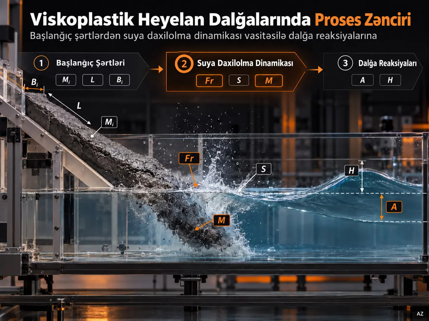 Viskoplastik Sürüşmə Mənşəli Zərbə Dalğalarında Proses Zənciri: Başlanğıc Sürüşmə Şərtlərindən Suya Daxilolma Dinamikası Vasitəsilə Dalğa Reaksiyalarına