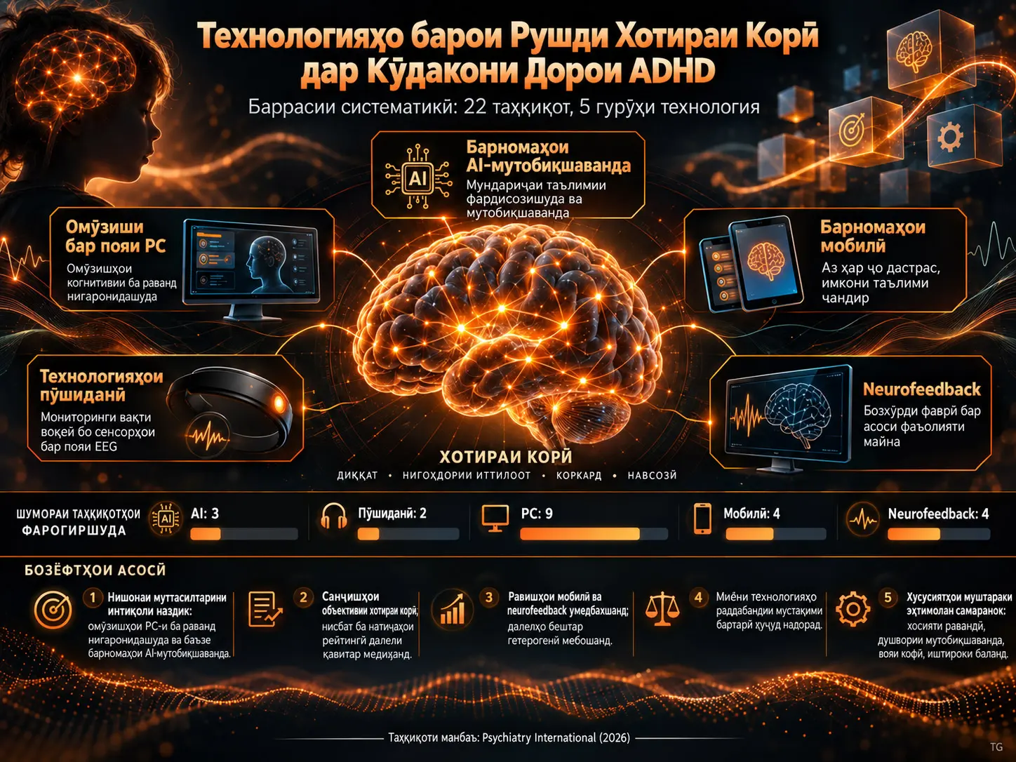 Воситаҳои Технологӣ барои Беҳтар кардани Хотираи Корӣ дар Кӯдакони Дорои ADHD: Баррасии Систематикӣ