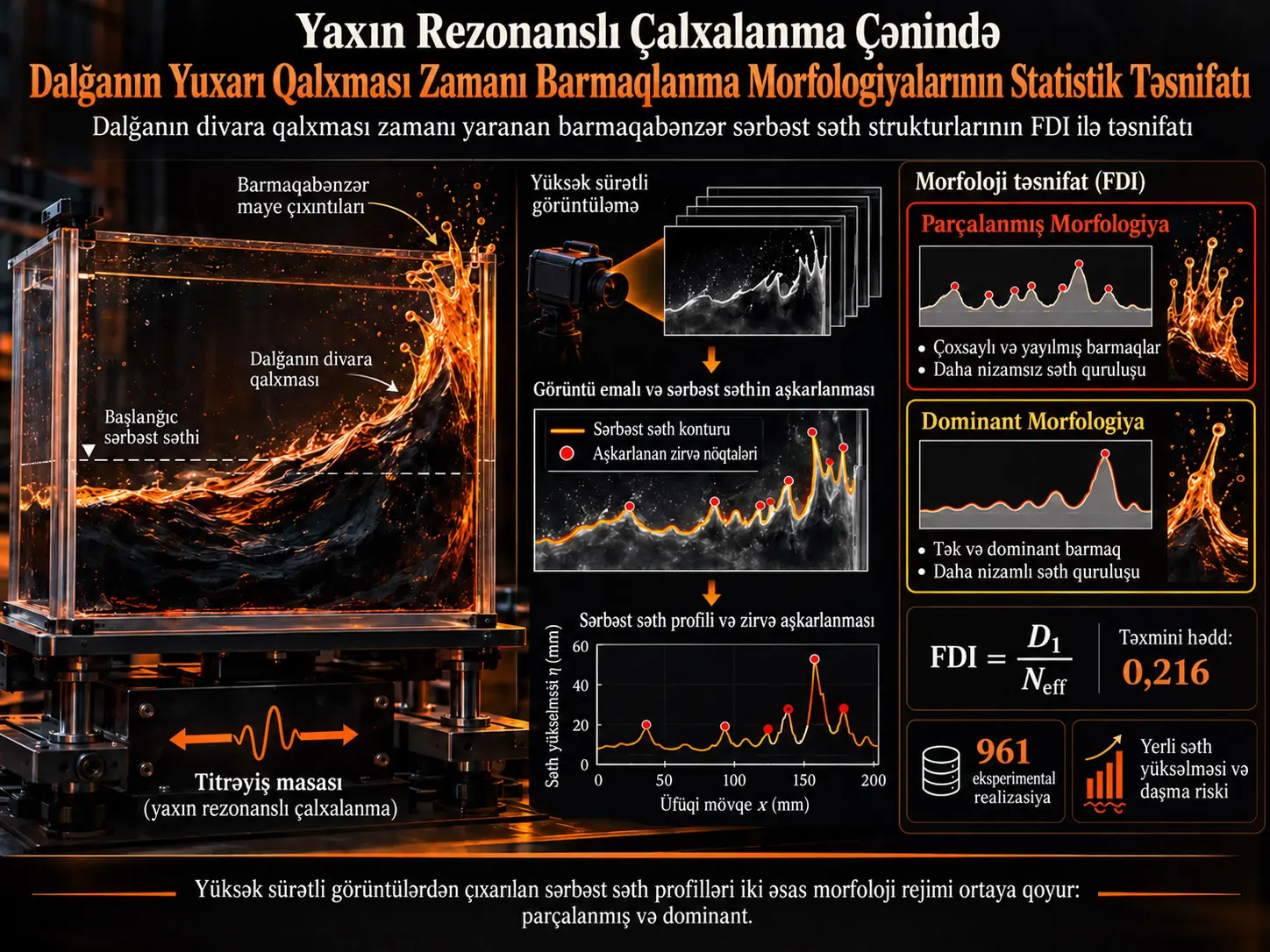 Yaxın Rezonanslı Çalxalanma Çənində Dalğanın Yuxarı Qalxması Zamanı Barmaqlanma Morfologiyalarının Statistik Təsnifatı