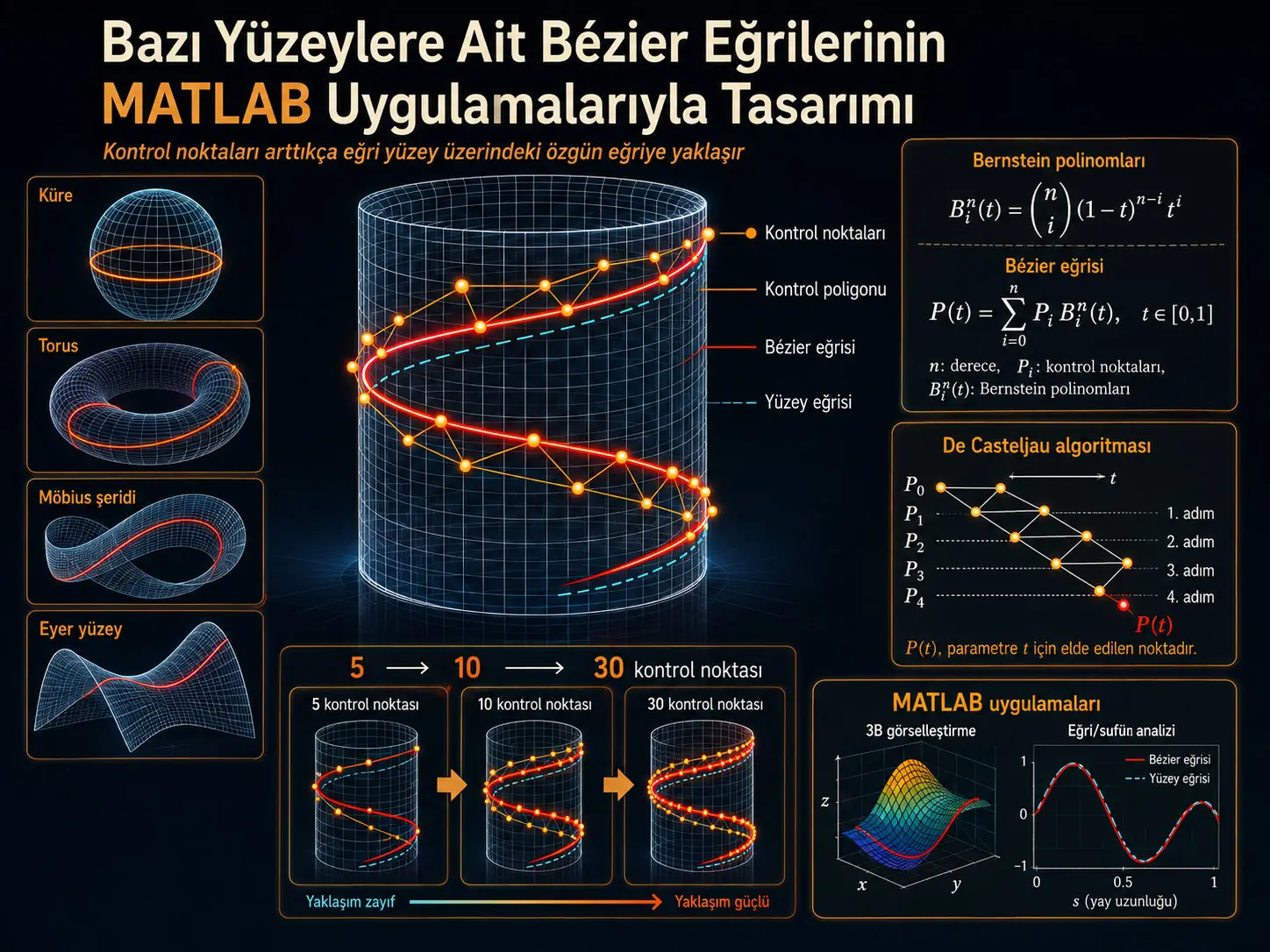 Bazı Yüzeylere Ait Bézier Eğrilerinin MATLAB Uygulamalarıyla Tasarımı