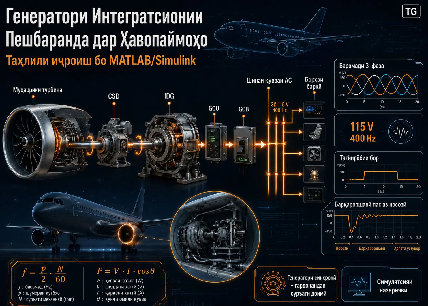 Таҳлили Ҳисоббарории Кори Системаи Генератори Гардонандаи Ҳамгирошуда дар Ҳавопаймоҳо бо MATLAB/Simulink