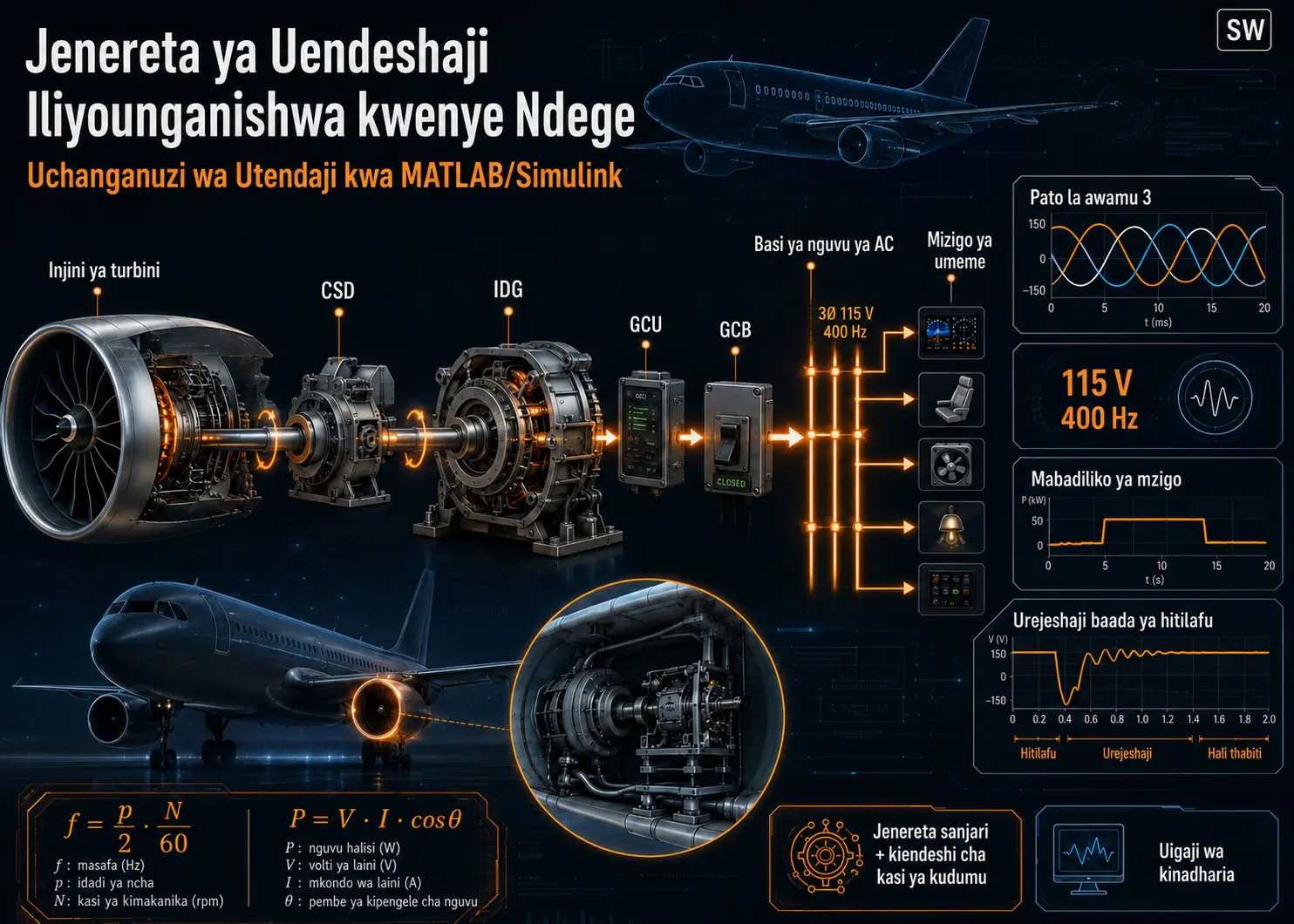 Uchanganuzi wa Kikokotozi wa Utendaji wa Mfumo wa Integrated Drive Generator katika Ndege kwa MATLAB/Simulink