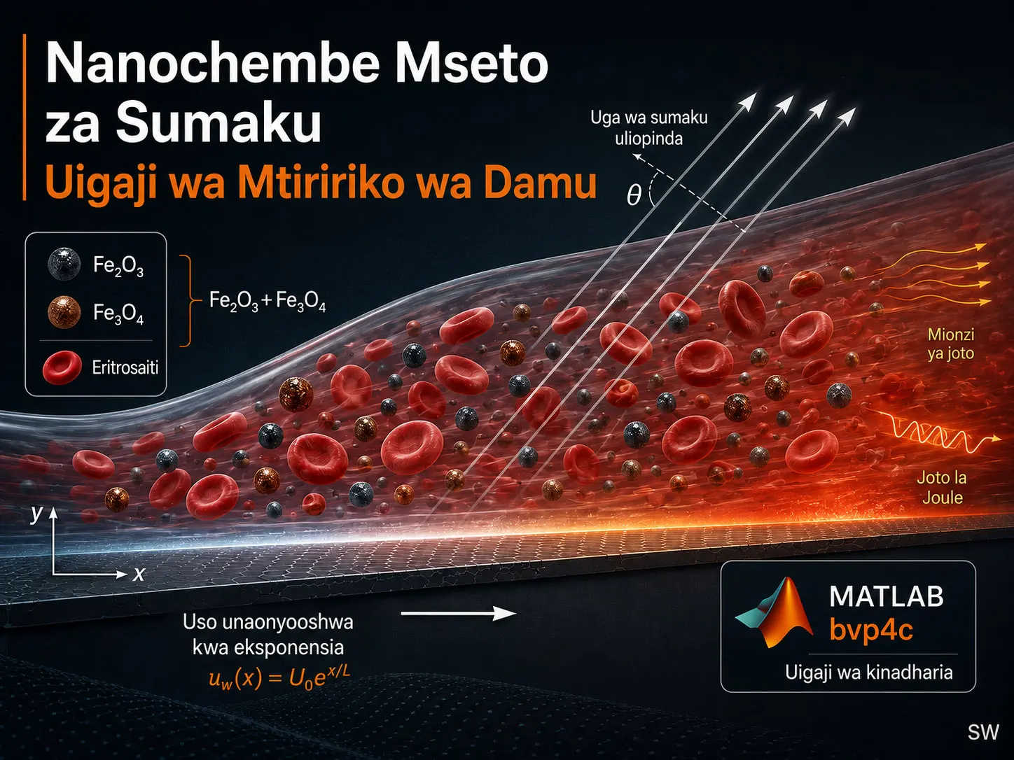 Uigaji wa MATLAB wa Tabia ya Mtiririko wa Damu kwa Nanochembe Mseto za Sumaku